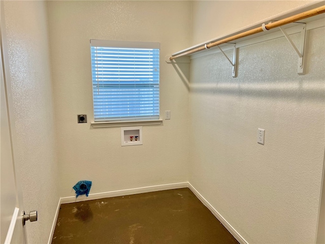 washroom featuring electric dryer hookup and hookup for a washing machine