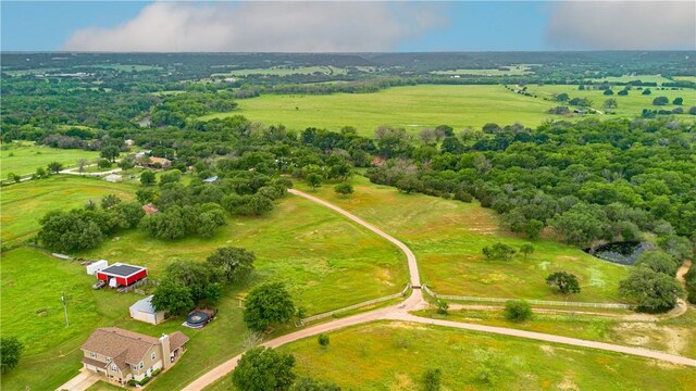 aerial view featuring a rural view