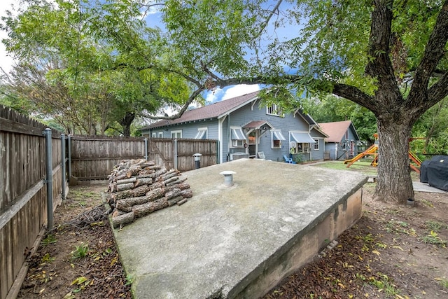 exterior space with a playground