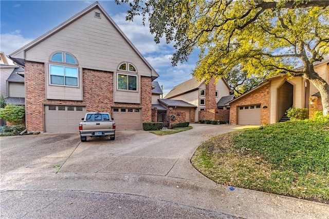 front facade with a garage