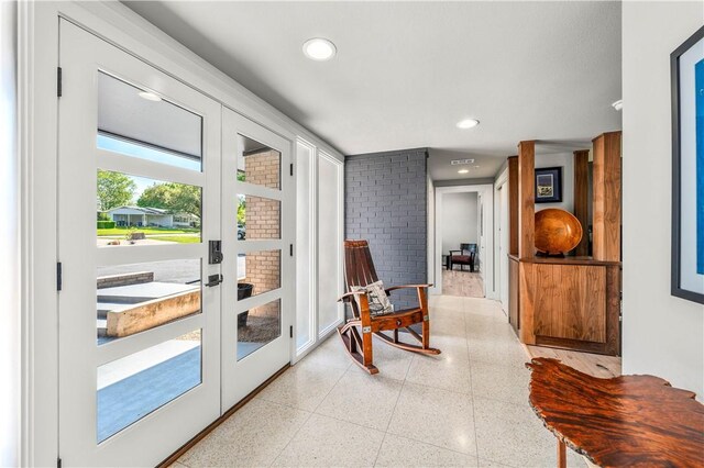 doorway featuring french doors