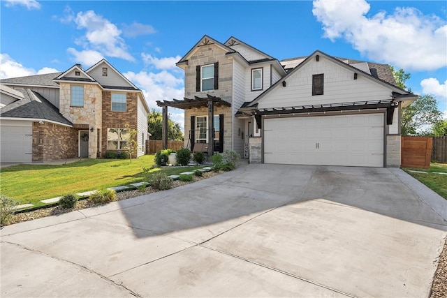 view of front of house with a front lawn