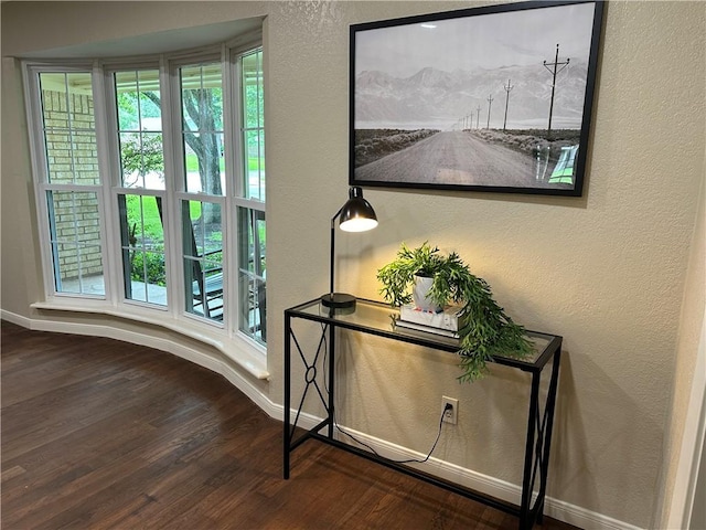 interior space with hardwood / wood-style floors