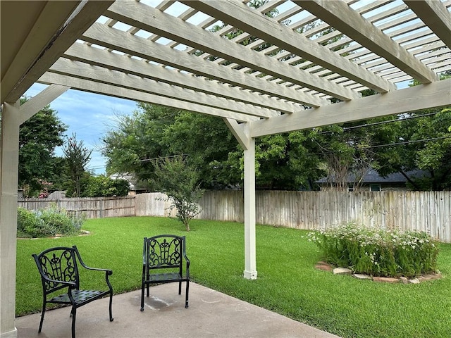 view of patio with a pergola