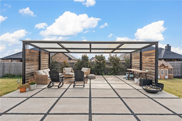 view of patio with a pergola