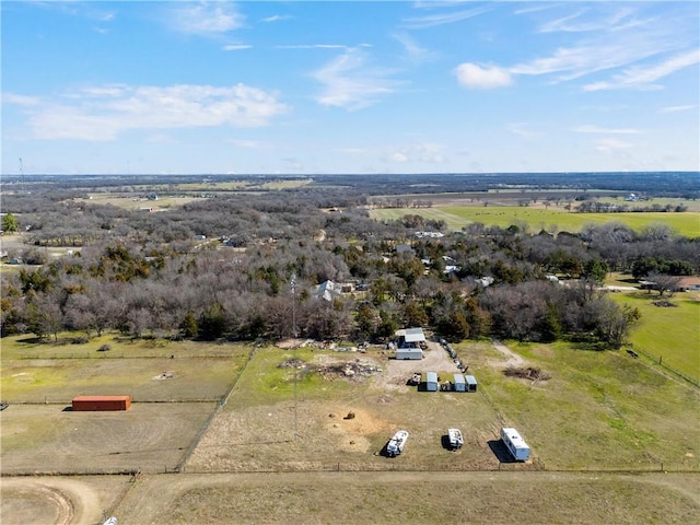 aerial view with a rural view