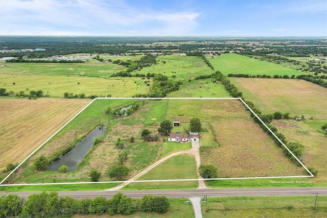 drone / aerial view featuring a rural view