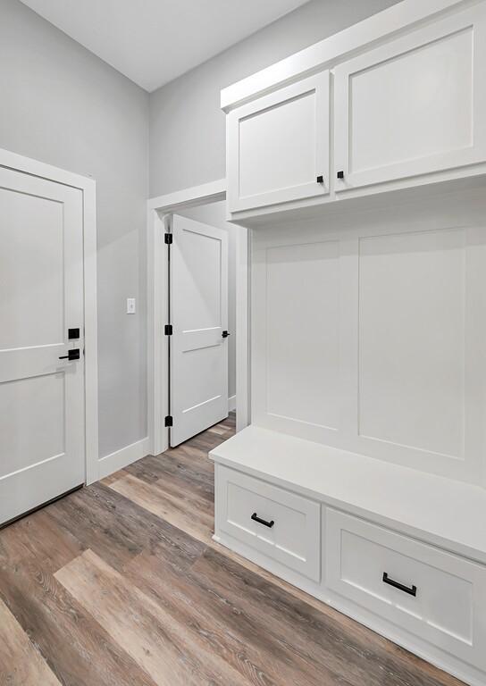 mudroom featuring hardwood / wood-style flooring