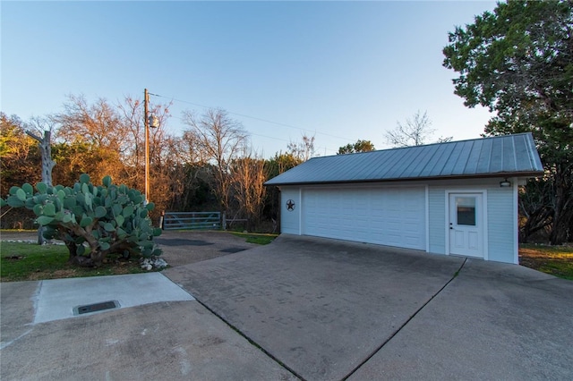 view of garage