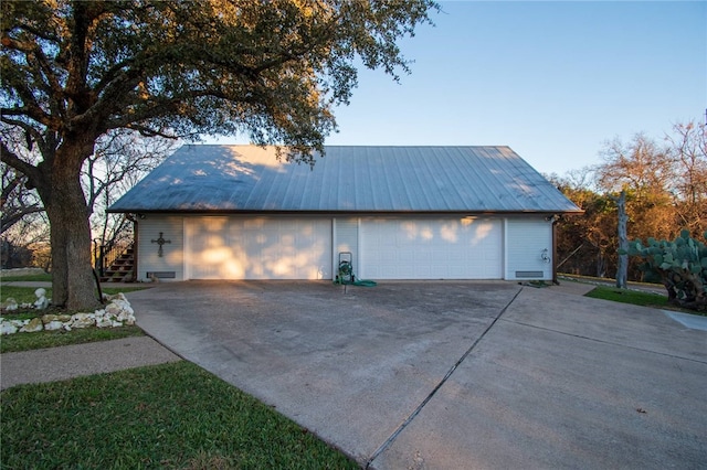 view of garage