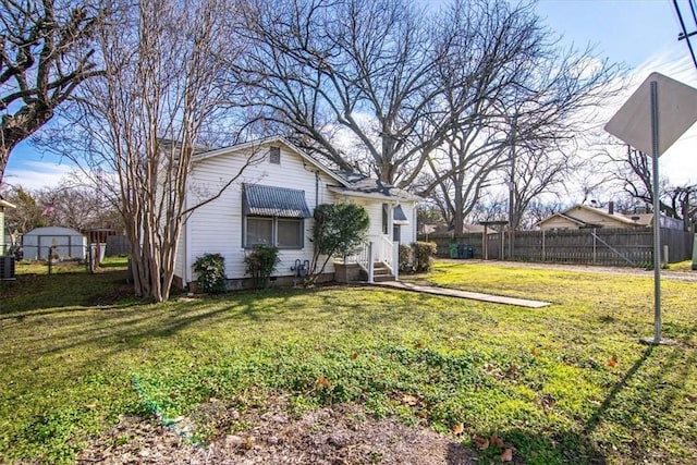 view of yard featuring central AC