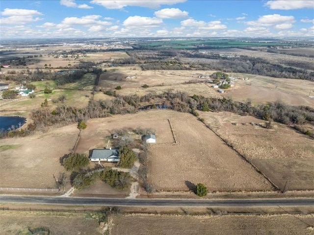 drone / aerial view with a rural view