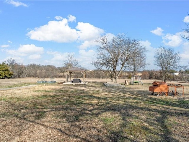 view of yard featuring a gazebo