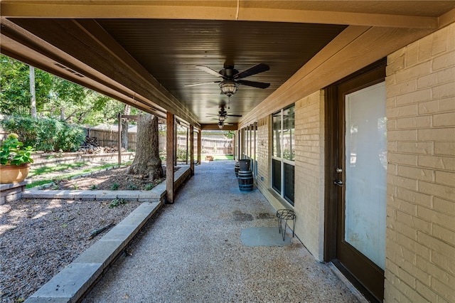 view of patio / terrace with ceiling fan