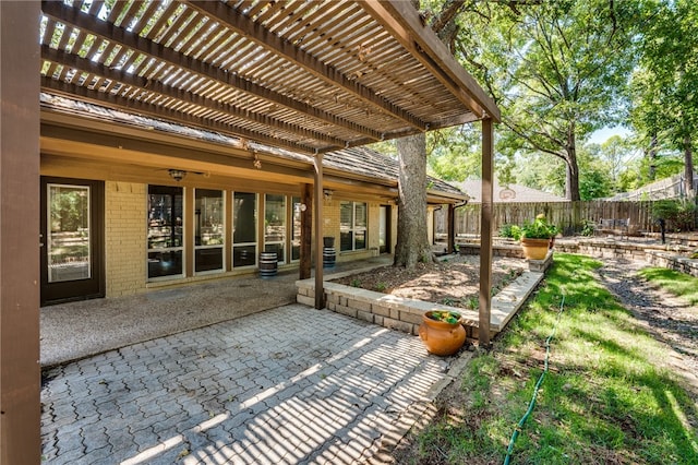 view of patio / terrace with a pergola