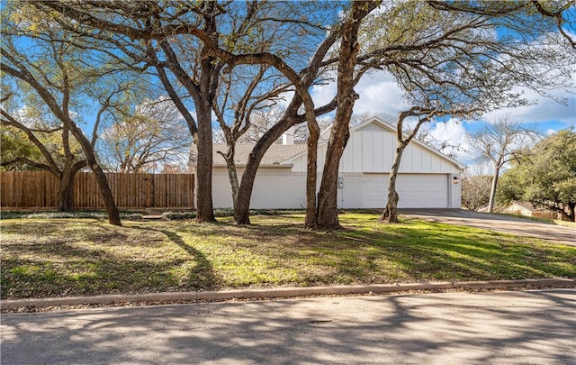 exterior space with a garage