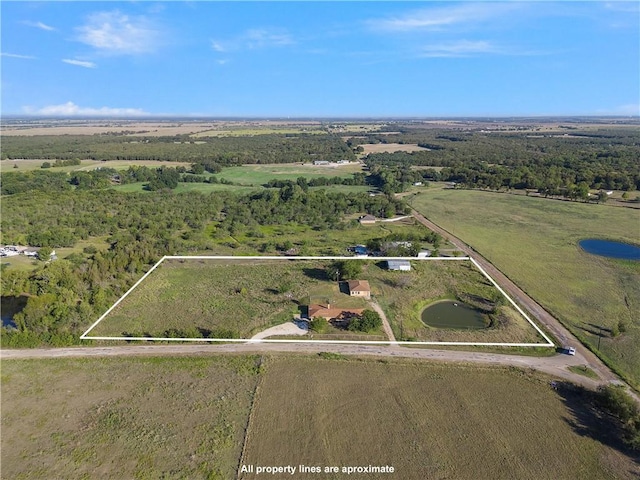 bird's eye view with a rural view