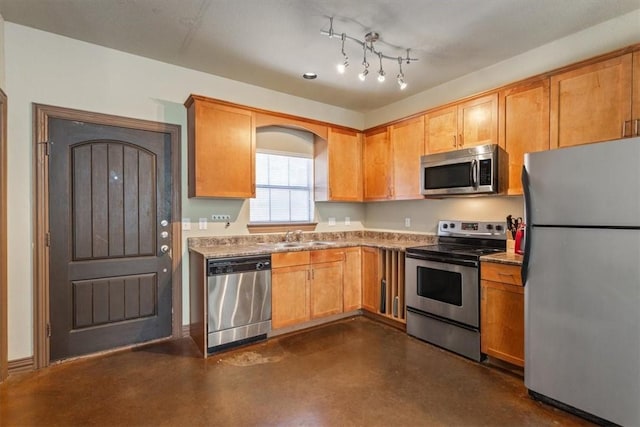 kitchen with sink and stainless steel appliances