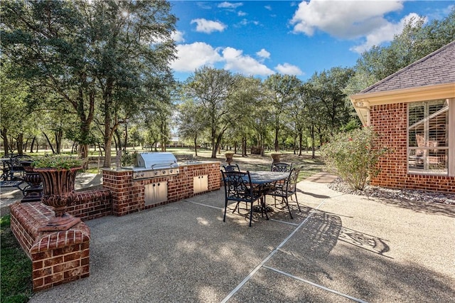 view of patio / terrace featuring area for grilling and grilling area