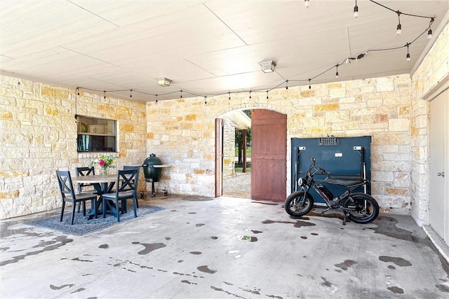 view of patio with area for grilling