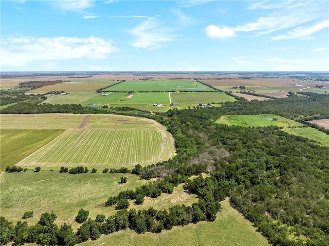 drone / aerial view with a rural view