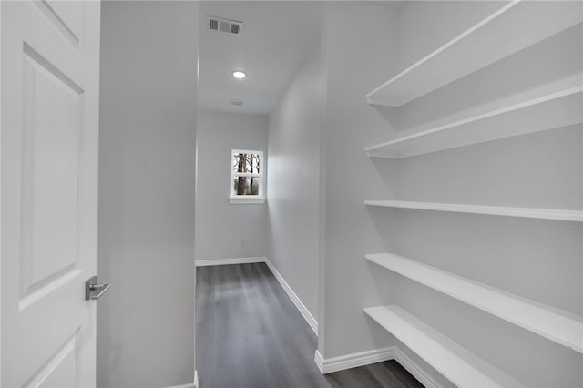 interior space featuring dark hardwood / wood-style floors