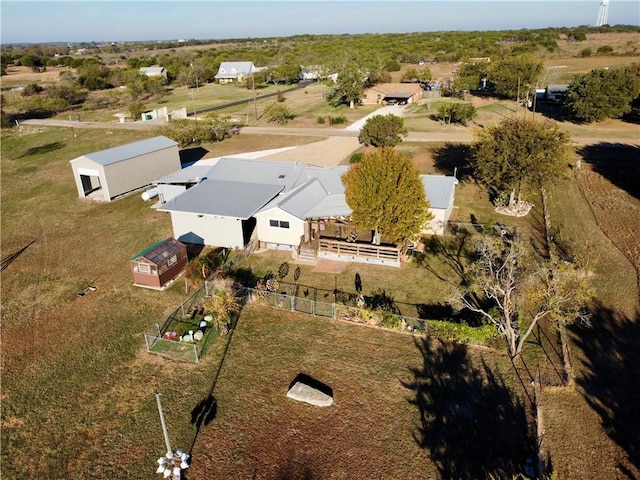 aerial view featuring a rural view