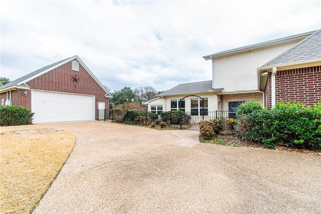 exterior space featuring a garage