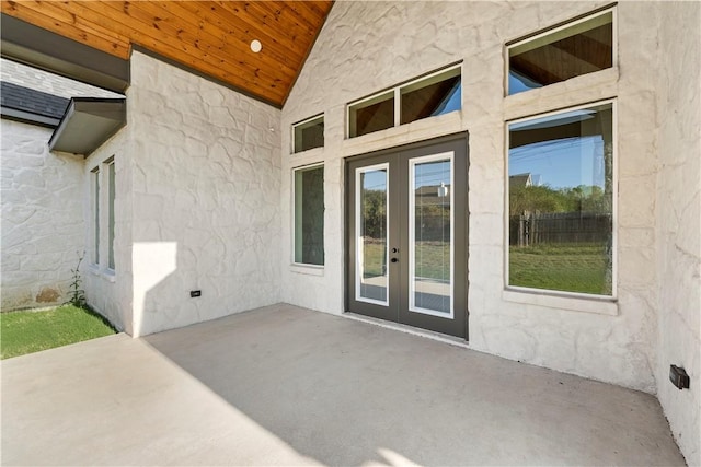 view of patio with french doors