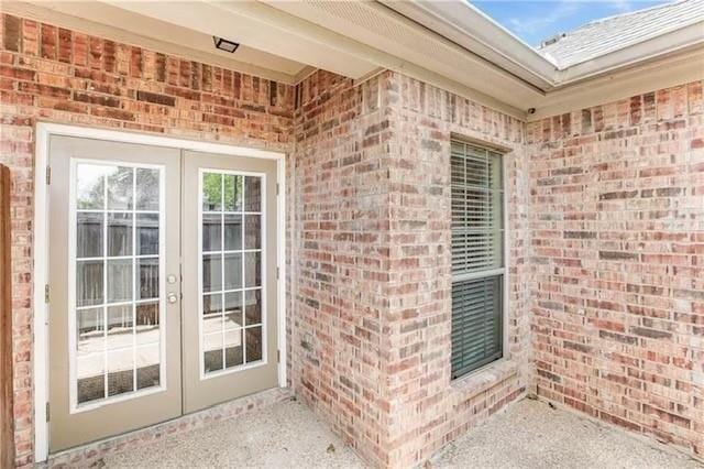 property entrance with french doors