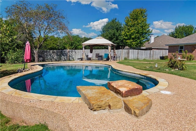 view of pool featuring a gazebo