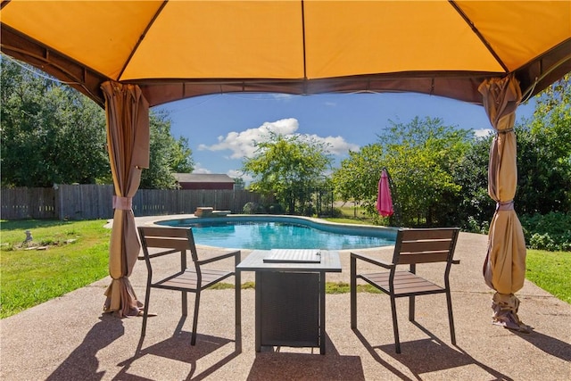 view of pool with a gazebo