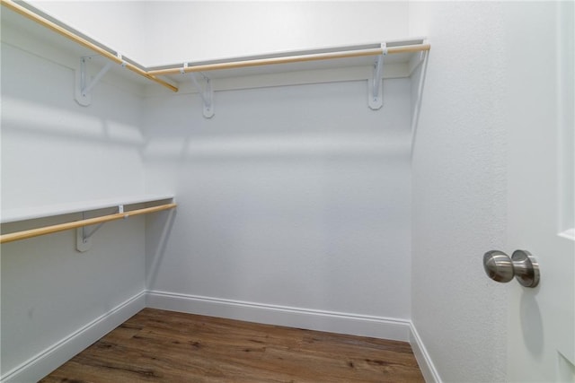 walk in closet featuring dark hardwood / wood-style flooring