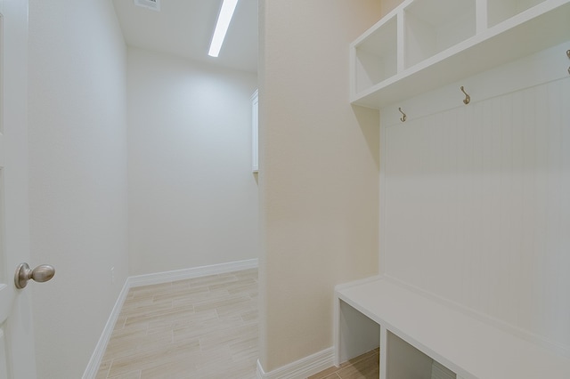 mudroom featuring light hardwood / wood-style flooring