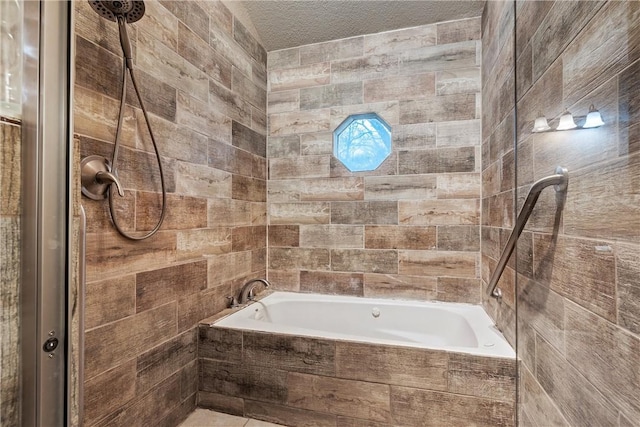 bathroom with a textured ceiling