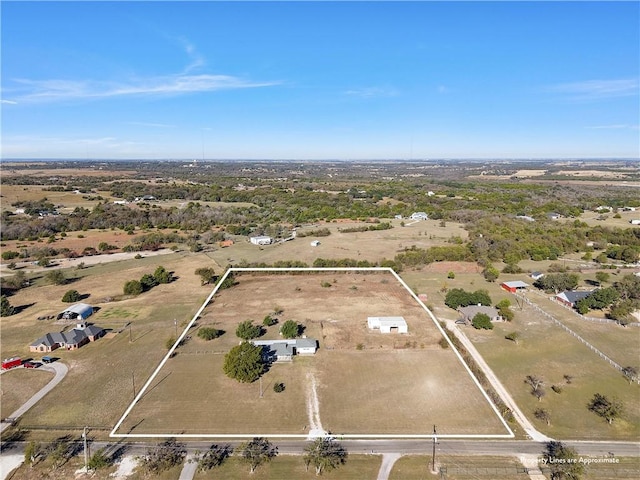 bird's eye view with a rural view