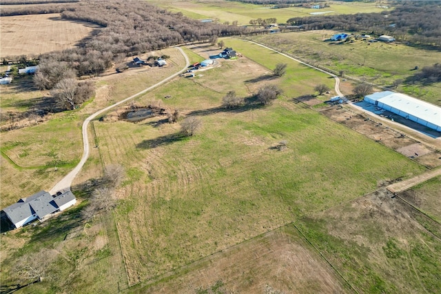 aerial view with a rural view