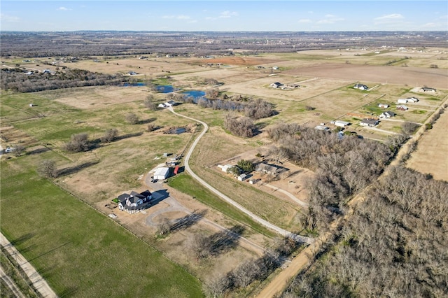 drone / aerial view with a rural view