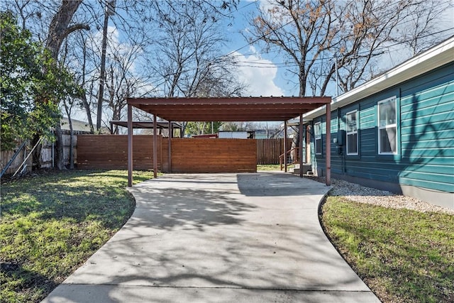 view of patio featuring a carport