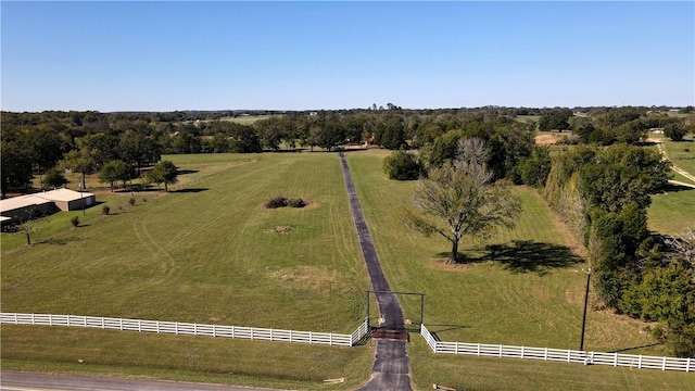 aerial view with a rural view