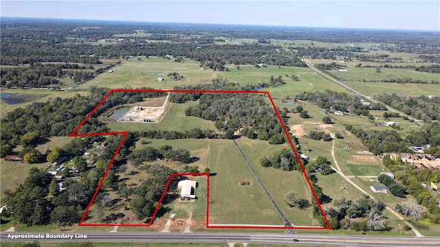 aerial view with a rural view