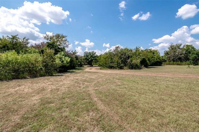 view of yard with a rural view