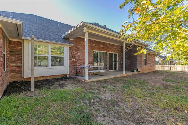 rear view of property with a patio