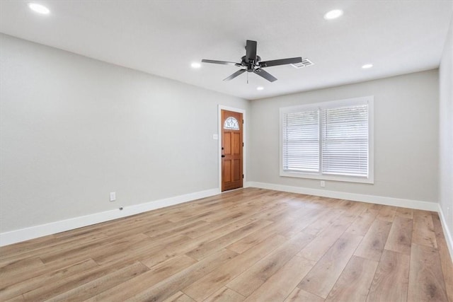 empty room featuring light wood-type flooring