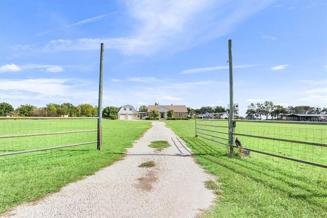 view of street featuring a rural view