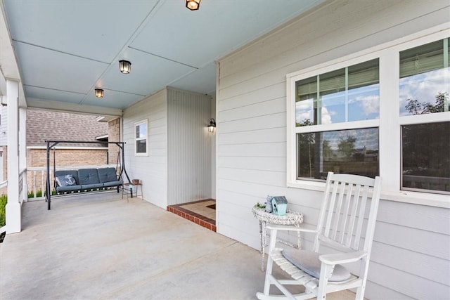 view of patio featuring covered porch