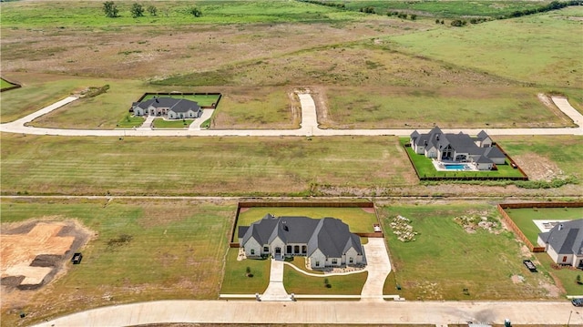 drone / aerial view with a rural view