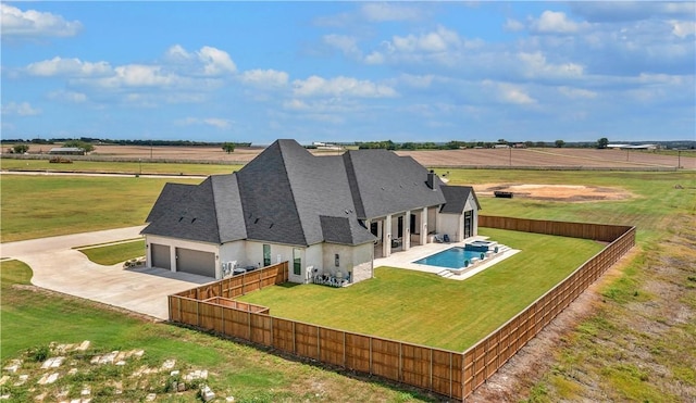 aerial view with a rural view