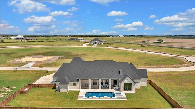 aerial view featuring a rural view