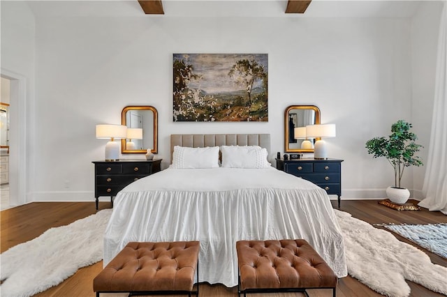 bedroom featuring dark wood-type flooring